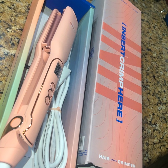 INH Hair Insert Crimp Here Crimping Iron Pink Rose Gold Crimper, New in Box - Picture 7 of 9